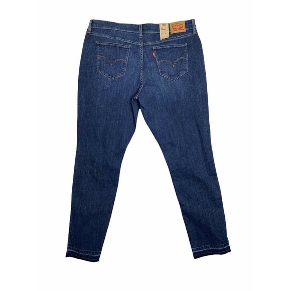 Levi's Women's Plus 711 Blue Denim Distressed Skinny Jeans Size 20W - Picture 6 of 11